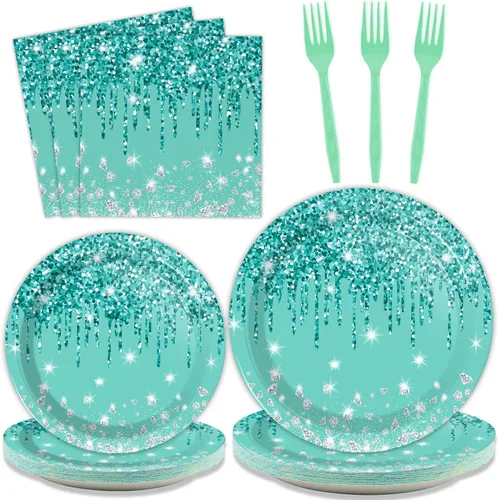 Vista 11 de 96 piezas de decoración de fiesta de cumpleaños de dona para el cuarto cumpleaños para 24 invitados Cuatro dulces platos de papel de dona