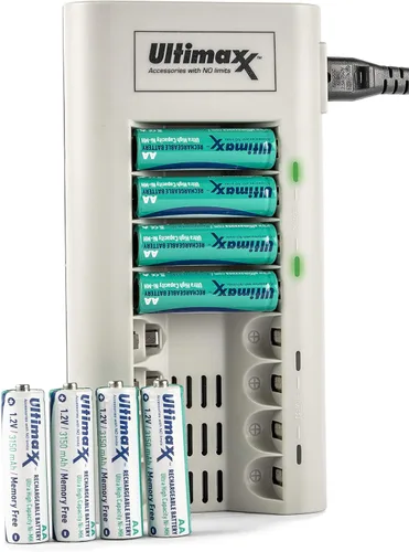 Vista 3 de Ultimaxx 8 AA 3150mAh Ni-MH/Ni-CD Rechargeable Batteries + Rapid Battery Charger