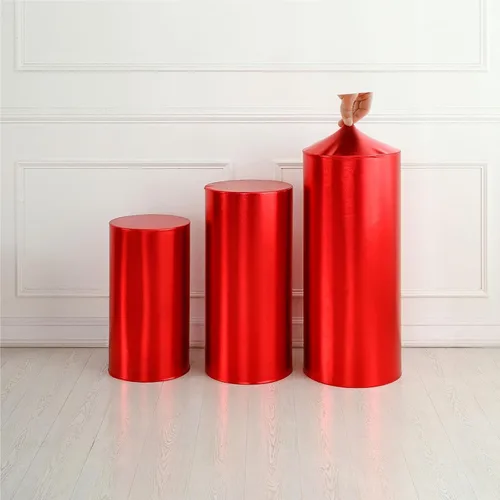 Vista 13 de Cubiertas redondas para soporte de cilindro para fiestas, cubiertas elásticas bronceadoras para pedestal, cubierta de cilindro de zócalo, 3