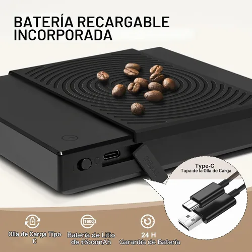 Vista 5 de Báscula de café TIMEMORE Basic 2.0 con temporizador, báscula de espresso de espejo negro con función de tasa de flujo, 2000g/0.1g de alta precisión