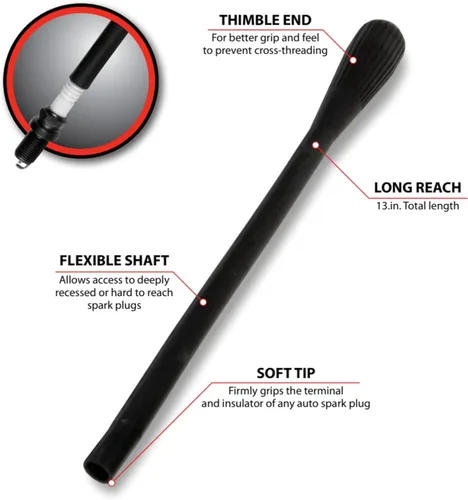 Vista 2 de Performance Tool W80534 Herramienta de Eje Flexible de Goma de 13 Pulgadas para Instalación y Extracción de Bujías, Accionada a Mano, Ajuste
