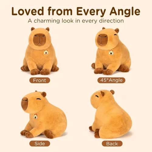 Vista 9 de IKASA 23.5" Giant Capybara Stuffed Animal, Super Soft, Zipper-Free Plush