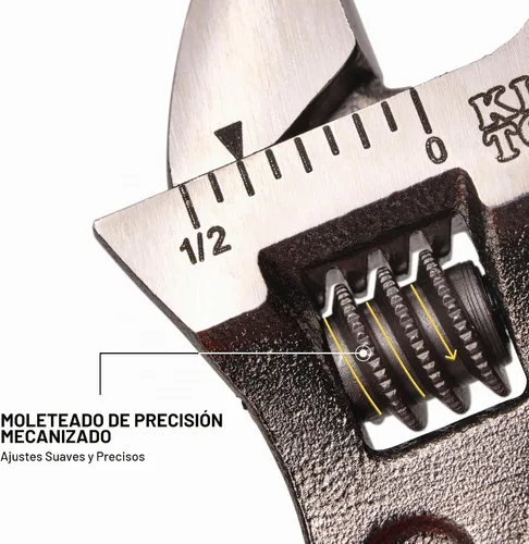 Vista 3 de KLEIN TOOLS D506-4 - Llave ajustable de precisión, 4 pulgadas, mecanizada con precisión, pequeña llave ajustable, mango ergonómico en I, grabado