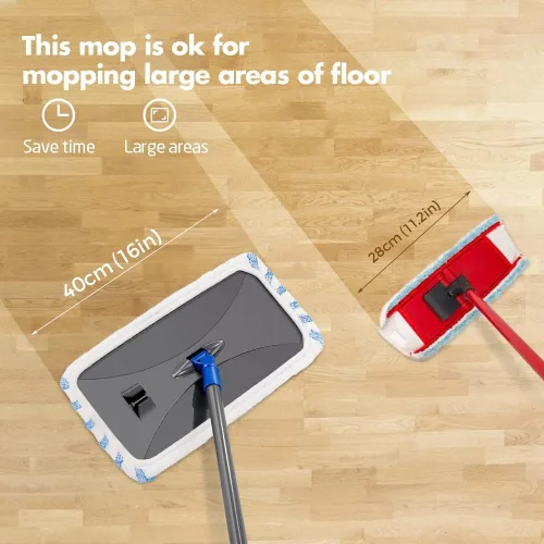 Vista 6 de Masthome PVA - Trapeador de esponja con 3 repuestos absorbentes y mopa de microfibra extra grande para limpieza de suelos con 5 almohadillas