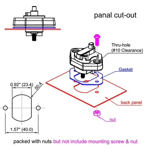Vista 6 de Disyuntor de montaje en panel de 12 V, 24 V, 32 V, CC, 40 A, con botón de reinicio manual conmutable para auto, camión, RV, remolque, automóvil
