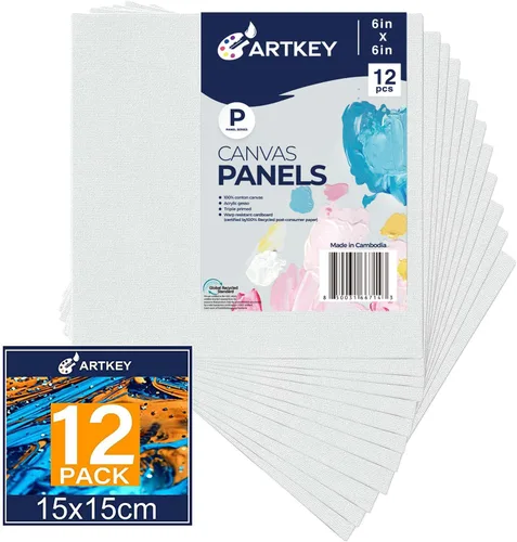 Vista 36 de Paneles de lienzo de 9 x 12 pulgadas, paquete de 12 unidades, 10 onzas, imprimados 100% algodón, lienzos en blanco para pintura, tableros de lienzo