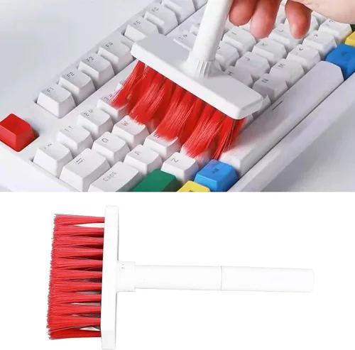 Vista 4 de ciciglow Limpiador de teclado de cepillo suave, kit de herramientas de computadora, cepillo limpiador de polvo 5 en 1 para computadora, teléfono