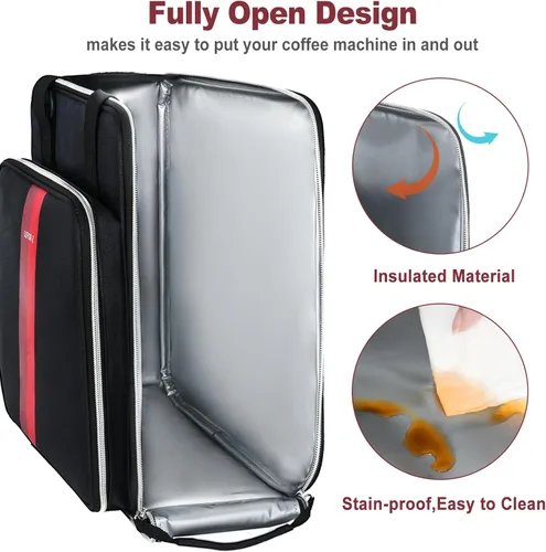 Vista 3 de LEFOR·Z Bolsa de viaje para cafetera, compatible con Keurig K-Mini, funda de transporte para cafetera de una sola porción compatible con K-Mini Plus