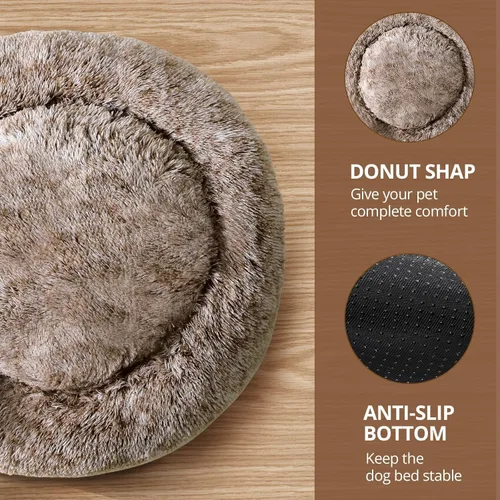 Vista 211 de JOLLYVOGUE Cama Calmante para Perros Pequeños - Cama para Perros Pequeños en Forma de Dona Lavable de 23 Pulgadas para Gatitos y Cachorros, Camas