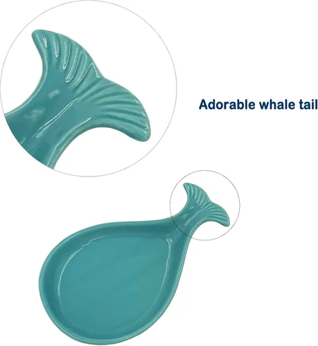 Vista 6 de Soporte para cuchara de ballena para encimera de la estufa, soporte de cuchara de cerámica para encimera de cocina, decoración moderna de cocina