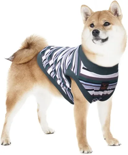 Vista 29 de Camisetas a rayas para perros medianos, ropa sin mangas, camiseta sin mangas, chaleco para Schnauzer, Shiba Inu, rojo, grande