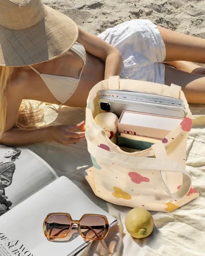 Vista 3 de Miss Adola Aesthetic Canvas Tote Bag - Reusable Shoulder Tote Bag for Women Lady Casual Vacation, Shopping, Work, Gym