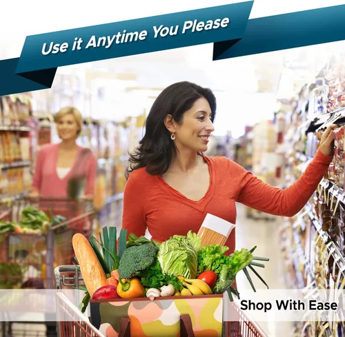 Vista 9 de Bolsas reutilizables para compras de comestibles, grandes, bolsas plegables resistentes para carritos, asas largas, parte inferior reforzada