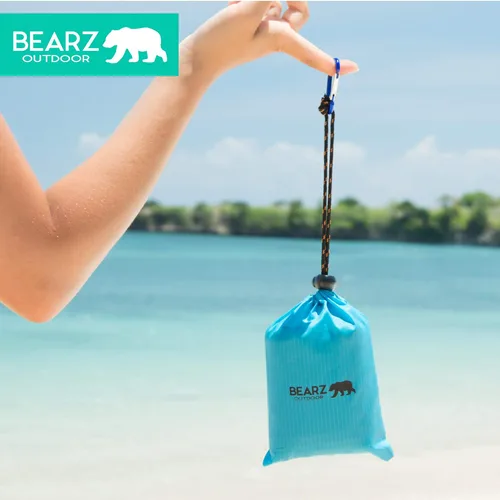 Vista 3 de Manta de bolsillo – Manta de playa impermeable a prueba de arena, manta de picnic impermeable, plegable, ligera y compacta para senderismo, camping