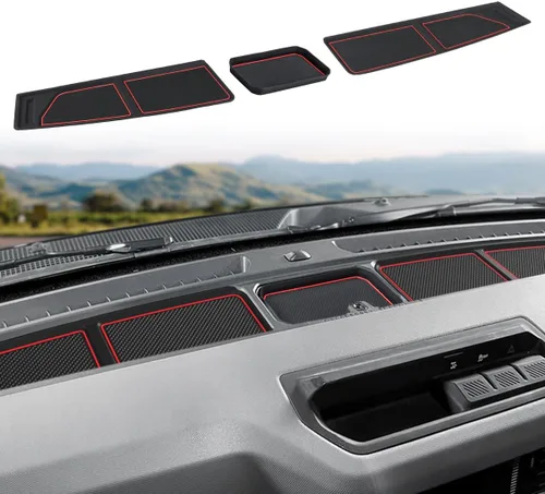 Vista 15 de auovo Bandeja Cubierta del Tablero Compatible con Accesorios Ford Bronco 2026 2025 2021 2022 2023 2024 Alfombrilla de Compartimentos del Tablero