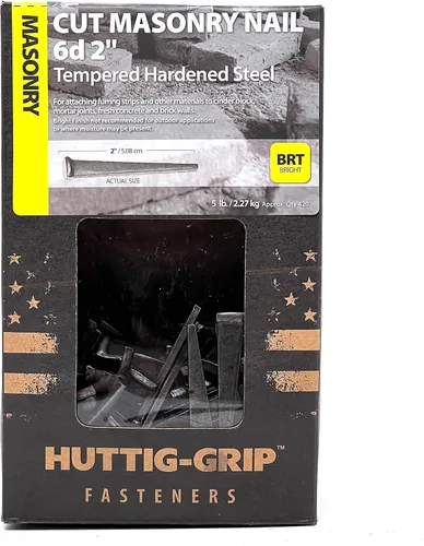 Vista 5 de Huttig-Grip - Clavo de mampostería de corte de 2 pulgadas 6d para montaje de tiras de pelaje, paquete de 420 clavos de 5 libras