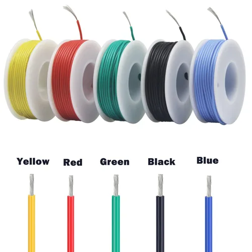Vista 3 de Cable de conexión de cobre estañado de silicona flexible de 18 AWG, cable eléctrico trenzado de 600 V para proyectos electrónicos y eléctricos