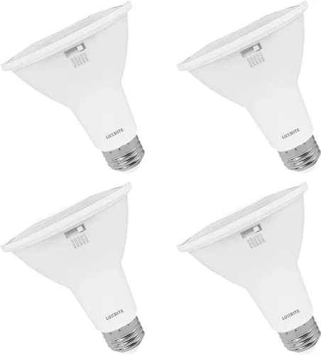 LUXRITE PAR30 Bombilla LED de Inundación de Cuello Largo, Equivalente a 75W, 5 Colores Seleccionables 2700K-5000K, 850 Lúmenes, 10W, Bombilla LED