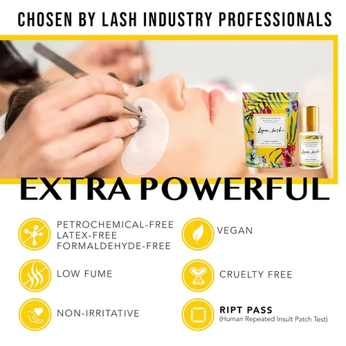 Vista 4 de Pegamento para extensión de pestañas extra potente – Lyon lash pegamento de rendimiento de 0.2 fl oz 1-2 segundos de tiempo de secado 6-8