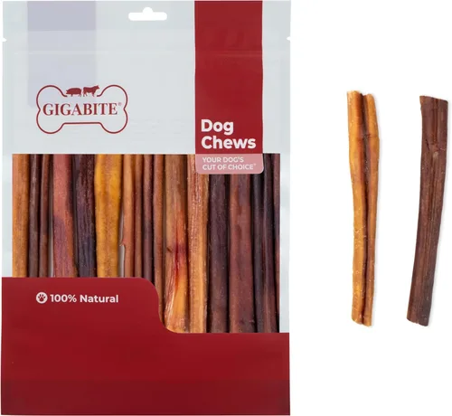 Vista 11 de GigaBite de ingrediente único, 100% natural, de rango libre, golosinas y masticables Bully - Palitos Bully/Palitos de vejiga/Esófago de res de Best