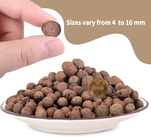 Vista 3 de Bolas de arcilla Leca de 10 libras para plantas, bolas de Leca expandidas para plantas de interior, mezcla para macetas de orquídeas, enmienda