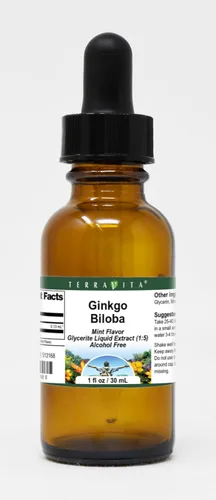 Extracto líquido de glicerita de Ginkgo Biloba (1:5) - Sabor a menta (1 oz, ZIN: 513168)