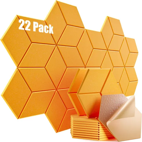Vista 132 de Paquete de 12 paneles acústicos autoadhesivos de 12 x 10 x 0.4 pulgadas, paneles de espuma a prueba de sonido con alta densidad, elegante diseño