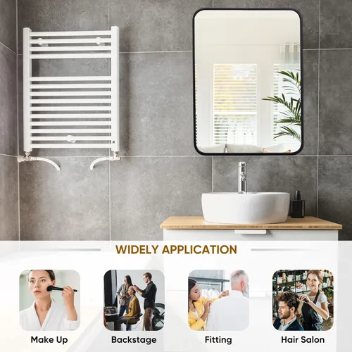 Vista 7 de ZENY Espejo de baño con marco de metal negro para pared, espejo rectangular de montaje en pared de 22 x 30 pulgadas, espejo de tocador, espejo