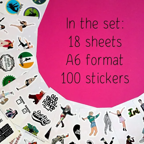 Vista 2 de BulbaCraft 100 piezas de calcomanías de baile para botella de agua, calcomanías de baile para álbumes de recortes, regalos para bailarines, regalos