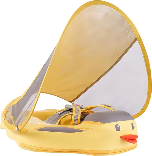 Vista 17 de Mambobaby Float Add Tail Flotador de natación para bebé/bebé con toldo, no inflable, sólido, mejorado, suave, impermeable, material de cuero