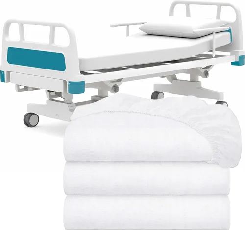 Vista 9 de Sábana para cama de hospital lisa, sábanas lisas tamaño doble, 1 sábana lisa, de algodón/poliéster