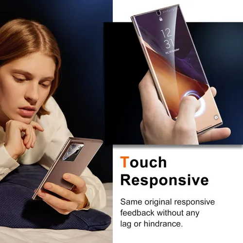 Vista 9 de [Paquete de 2 + 2] UniqueMe compatible con Samsung Galaxy Note 20 Ultra de 6.9 pulgadas de poliuretano termoplástico suave [sin cristal] y protector