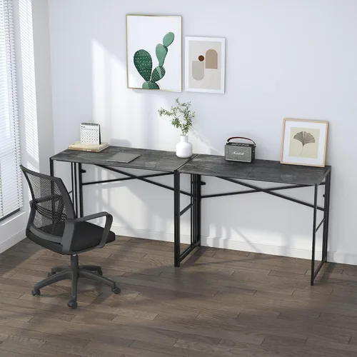 Vista 223 de Escritorio plegable de 47 pulgadas, no requiere montaje, mesa de oficina en casa, escritorio de campamento para computadora de juegos, color beige