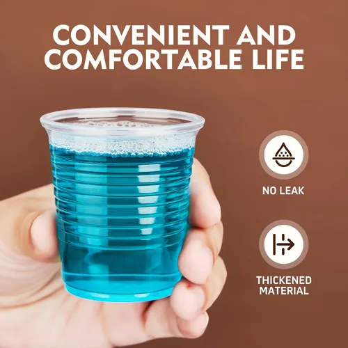 Vista 2 de YEEHAW Paquete de 100 vasos de plástico de baño de 3 onzas, vasos desechables para enjuague bucal, vaso pequeño de plástico de 3 onzas para bebidas