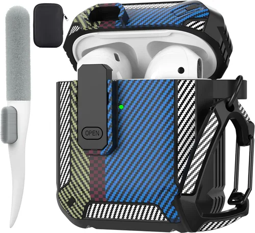 Vista 16 de Maxjoy Funda para AirPods Pro de 2ª/1ª generación con cerradura, funda protectora para AirPods Pro 2 con llavero compatible con Apple AirPod Pro2