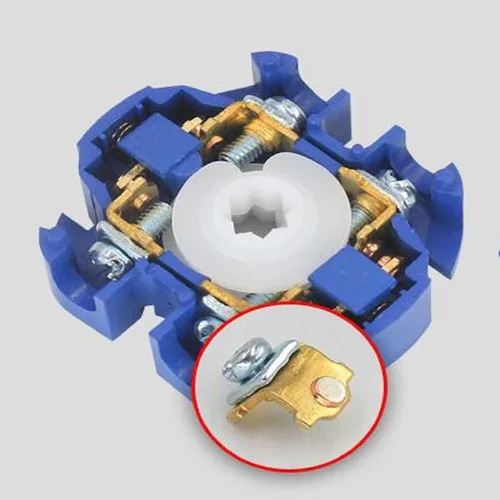 Vista 4 de Interruptor selector de cambio universal, interruptor de transferencia de energía, 2 posiciones 8 terminales, LW26-10 C04/2 380V 10A Motor