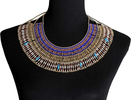 Vista 2 de Arsimus Cleopatra - Gargantilla para disfraz del antiguo Egipto, danza del vientre, Plástico