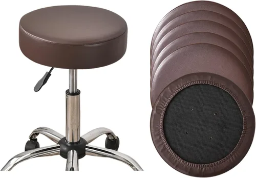 Vista 48 de HAOYONG Juego de 4 fundas redondas para taburetes de bar, impermeables, de poliuretano, fundas elásticas para taburetes de bar, fundas para sillas