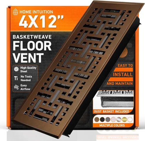 Vista 27 de Cubiertas de ventilación de piso 2X10 con registro de malla, trampa, calor y aire, registro de piso metálico transitable para conducto HVAC
