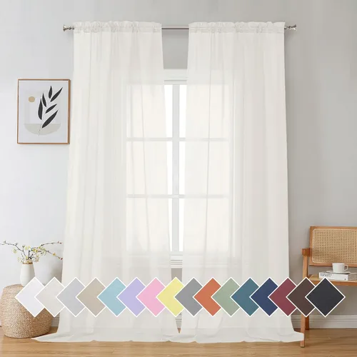 Vista 82 de Aiyufeng 2 paneles de cenefa transparente negra de 14 pulgadas de largo, cortinas cortas para dormitorio, cortinas de cocina para ventana pequeña