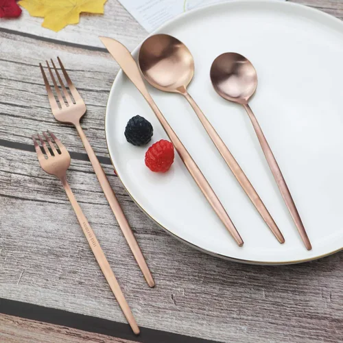 Vista 7 de JASHII Juego de cubiertos de acero inoxidable de 20 piezas, juego de utensilios de cocina ligeros para 4, mango plano, juego de cubiertos