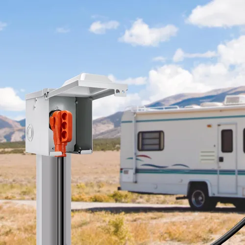 Vista 8 de VEVOR Cable de extensión de 50 amperios para RV, de 15 pies, cable de alimentación para RV resistente STW de calibre 6/3+8/1, enchufe macho NEMA