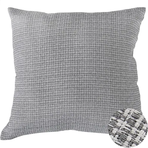 Vista 36 de Deconovo Almohada decorativa de lino sintético para el hogar, hecha a mano, a cuadros, para sofá, 18 x 18 pulgadas, gris oscuro y blanco