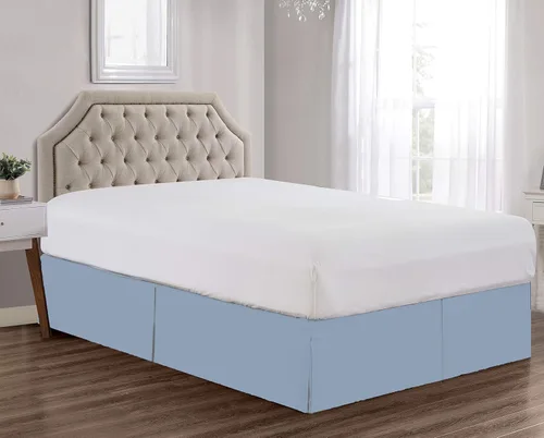 Vista 4 de Sheets & Beyond Falda de cama plisada de microfibra cepillada sólida súper suave de 14 pulgadas, con volantes (tamaño individual, beige)