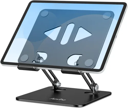Vista 7 de Aoviho - Soporte para tableta portátil para escritorio, soporte de escritorio ajustable para tableta, soporte de aluminio plegable para iPad Pro