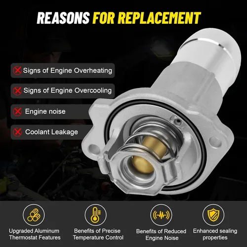 Vista 4 de 12622316 Conjunto de Termostato y Carcasa de Refrigerante de Motor Compatible con 2004-2012 CHEVROLET COLORADO, 2004-2012 GMC CANYON, 2006-2010