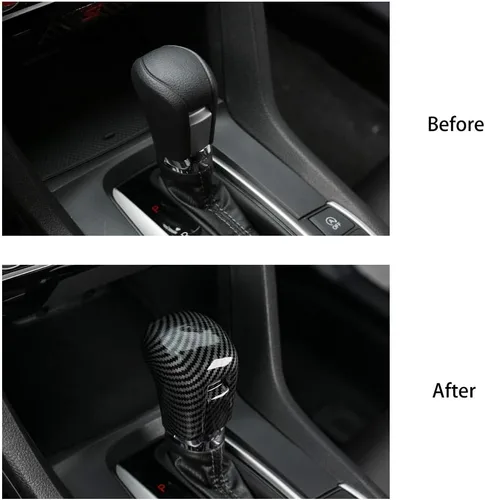 Vista 8 de Thenice para Honda Civic de 10ª generación, cubierta de palanca de cambio CVT de transmisión automática, accesorios interiores compatibles con Honda
