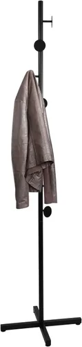Vista 8 de Perchero independiente, árbol de abrigo negro con 8 ganchos de metal para entrada, pasillo, dormitorio, oficina para abrigos, ropa colgante