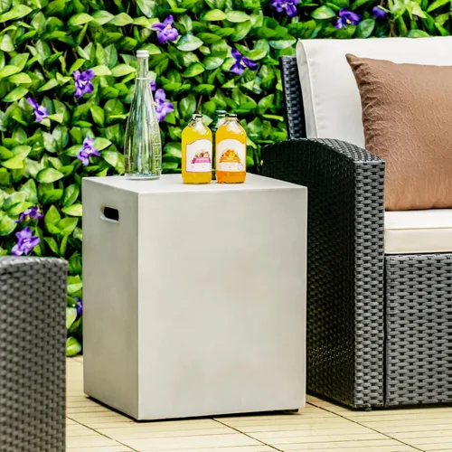 Vista 8 de Giantex Mesa de cubierta de tanque de propano – Mesa escondida, soporte para tanque de propano para exteriores de 20 libras con asas en ambos lados