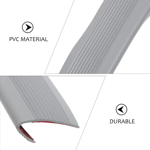 Vista 6 de DOITOOL Autoadhesivo para escaleras, borde de PVC antideslizante, protector de escalera impermeable cortable para escaleras, nariz de escalera